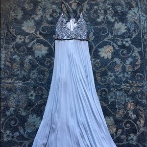 Free People, periwinkle, embroidered, maxi dress